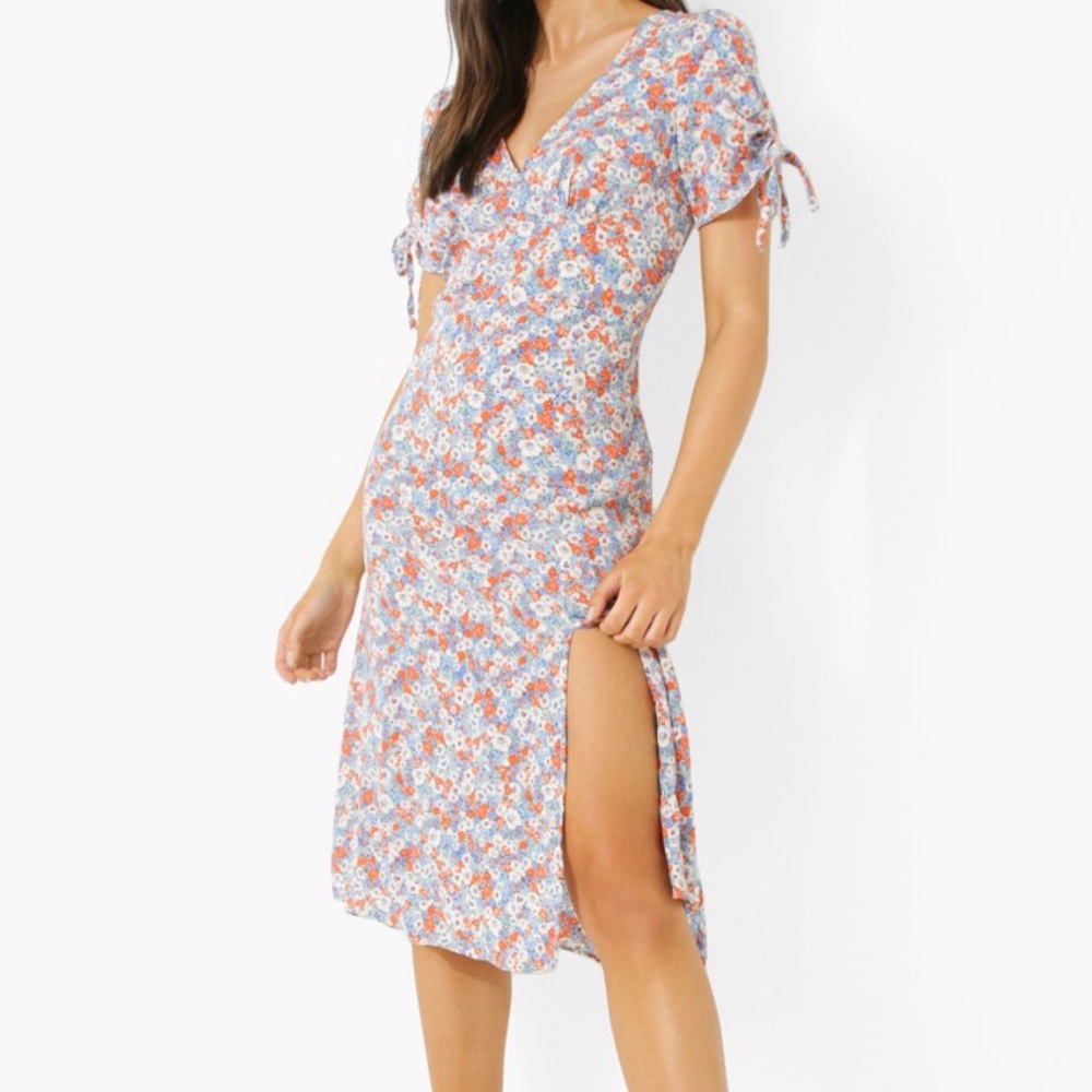 NWT Brave Soul London Floral Split Leg Midi Dress, Size Small